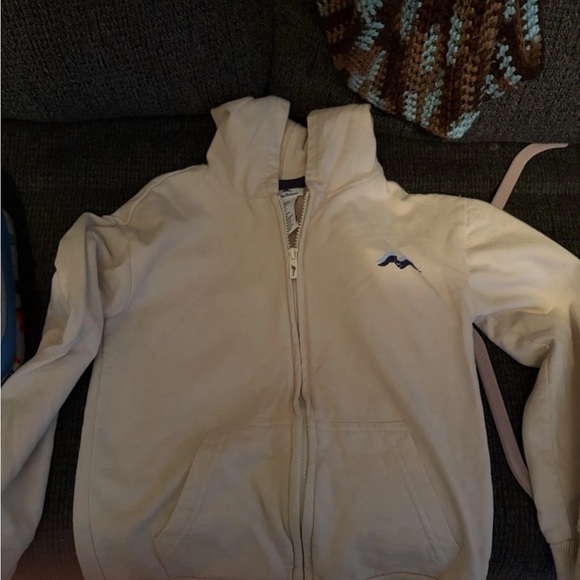 Tommy Bahama boys Sweatshirt zip up with Orange Sunset & Navy Palm Design - Picture 2 of 2